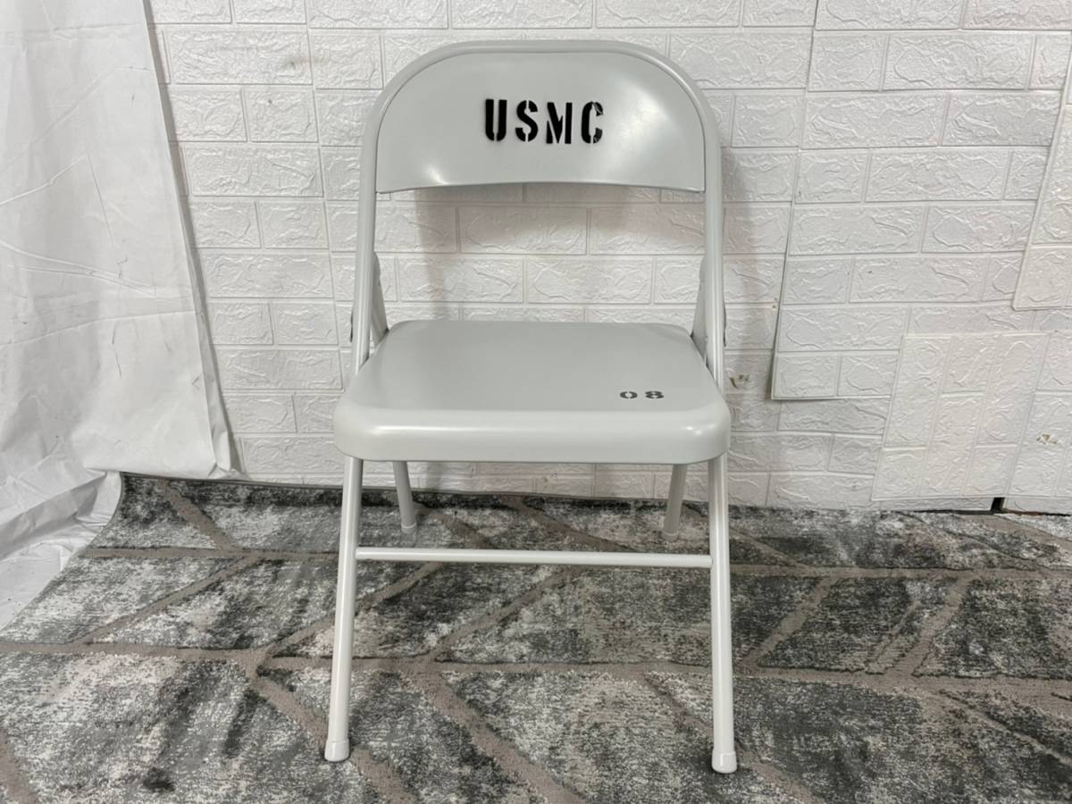 【米軍放出品】未使用品 MECO 折り畳みイス USMC オフィス パイプ椅子 1脚 (160)☆CF27P_画像2