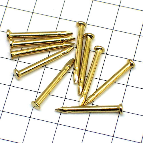 ピンバッジの針◆金色10本で1セット長さ12mm直径2mmゴールド色ピンズ用ピンバッチ_画像1