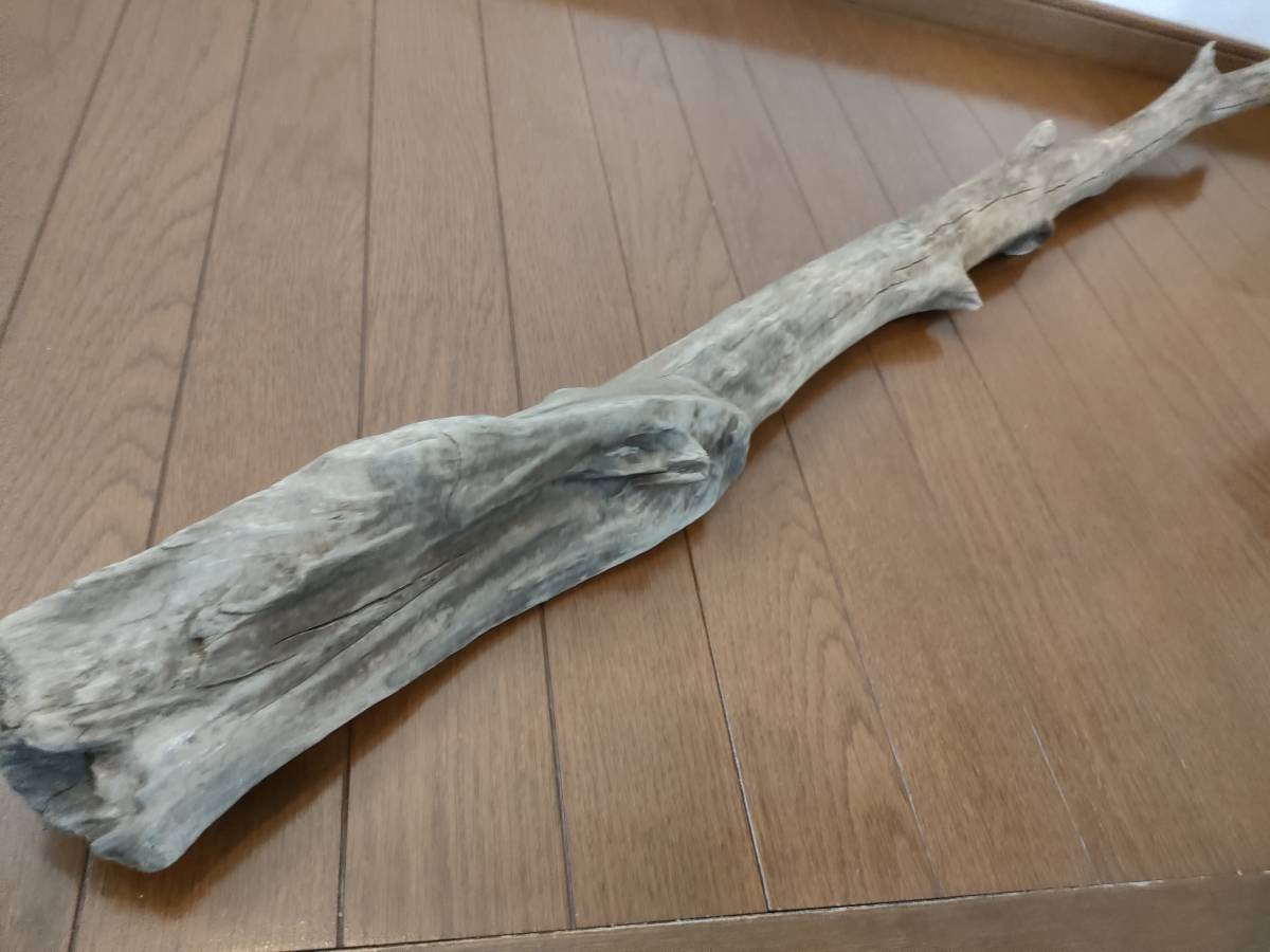 * natural driftwood aquarium 1 point thing aquarium objet d'art art 124×10×9cm Yamato river reptiles large branch lizard snake interior fish medaka .. house large 