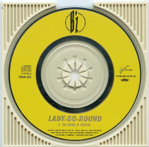 B'z LADY-GO-ROUND LOVE & CHAIN 8㎝CD シングルCD ディスクのみ 中古_画像1