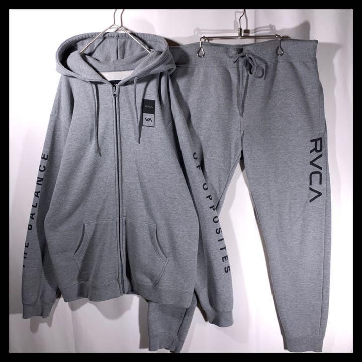 RVCA ルーカ スウェット パーカー セットアップ グレー XL ロゴ