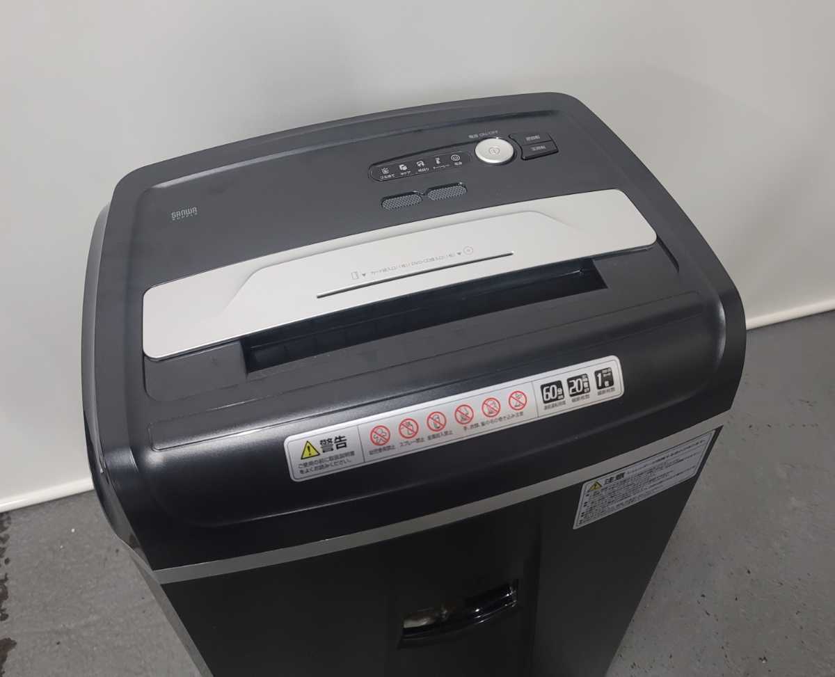 S-371 Sanwa Direct shredder business use 60 minute continuation use quiet sound A4/20 sheets small . high capacity 26.5L Cross cut CD/DVD/ card correspondence 400-PSD021