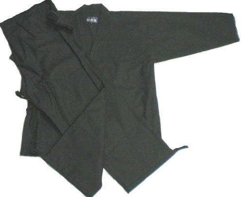綿厚地野袴作務衣（黒）　日本製
