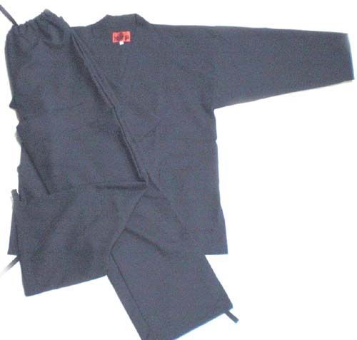 ウール作務衣（濃紺A）　日本製