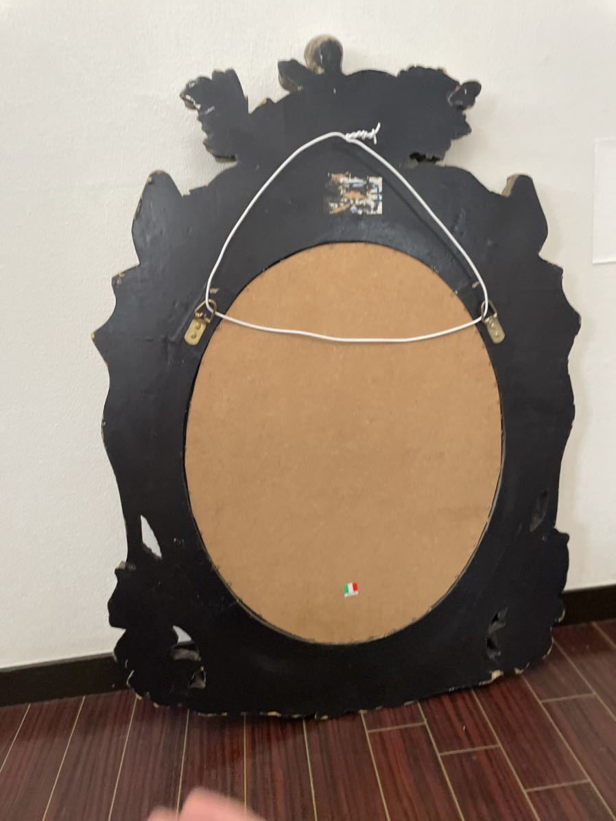 イタリア製のシャビーでエレガントなシャンパンゴールドの壁掛けミラー ウォールミラー 鏡 店舗什器 撮影 スタジオ_画像9