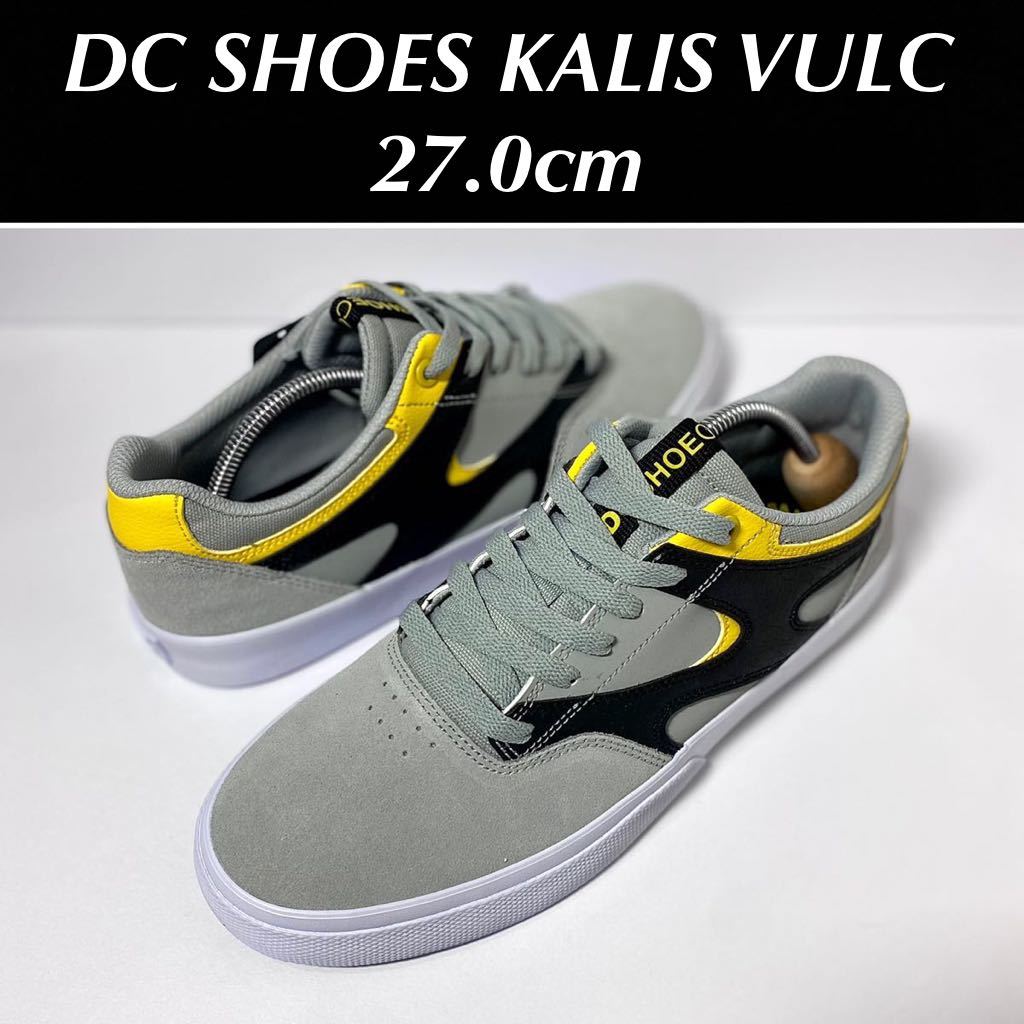 DC SHOES KALIS VULC 27.0cm GRAY/YELLOW メンズ ディーシー ジョシュカリス スニーカー シューズ スケートシューズ_画像1