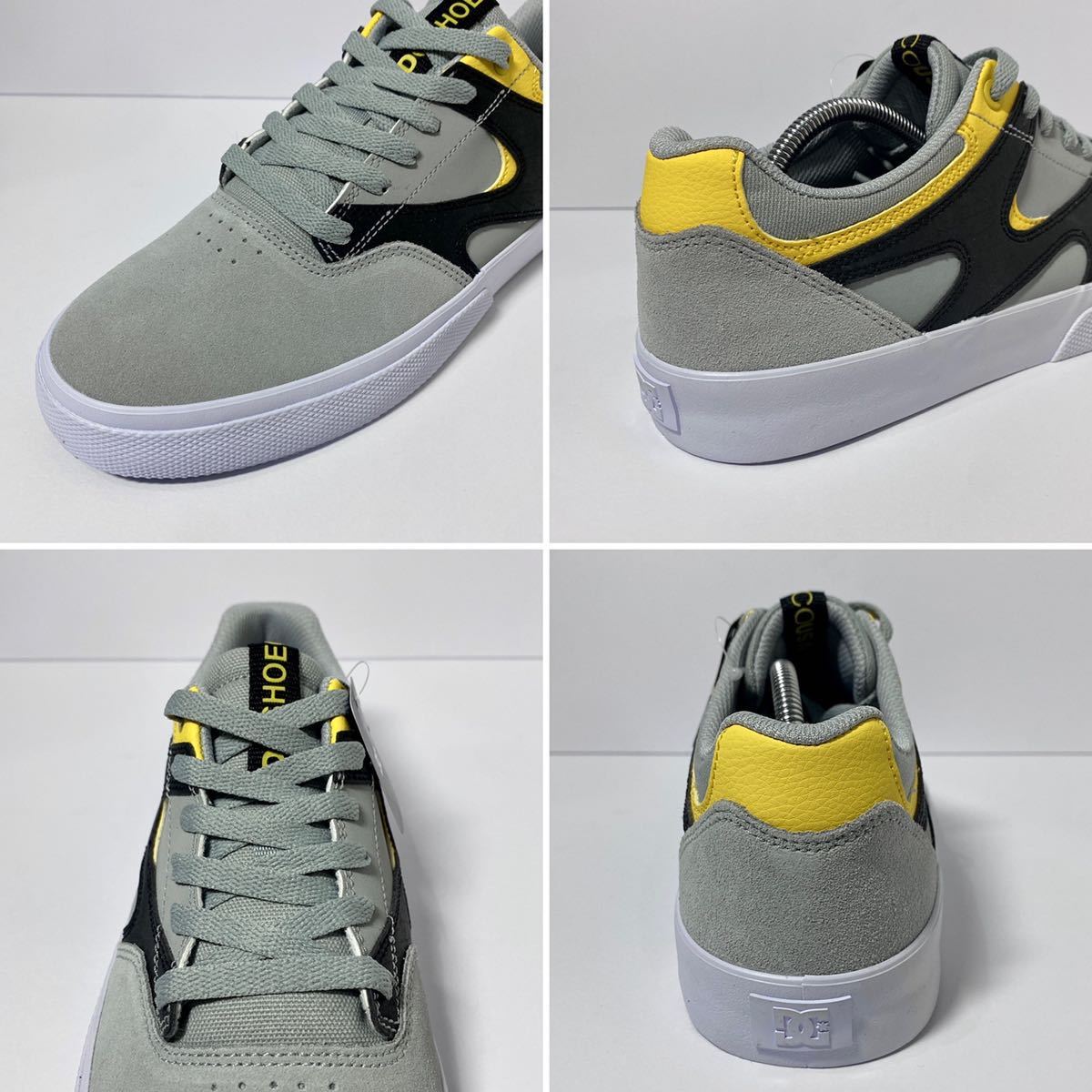 DC SHOES KALIS VULC 27.0cm GRAY/YELLOW メンズ ディーシー ジョシュカリス スニーカー シューズ スケートシューズ_画像3