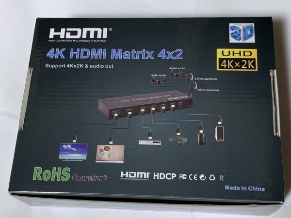 *FERRISA 4K HDMI Matrix селектор (4K HDMI Matrix 4x2)