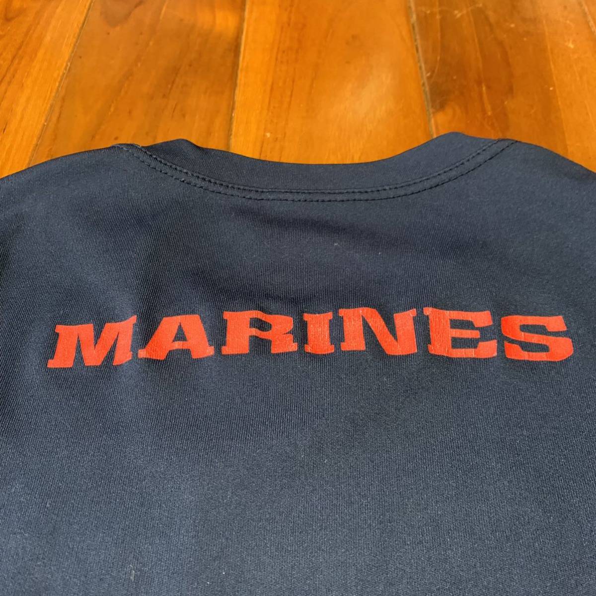  Okinawa вооруженные силы США сброшенный товар USMC MARINE короткий рукав футболка стиль мода б/у одежда Vintage MEDIUM темно-синий ( контрольный номер KL8)