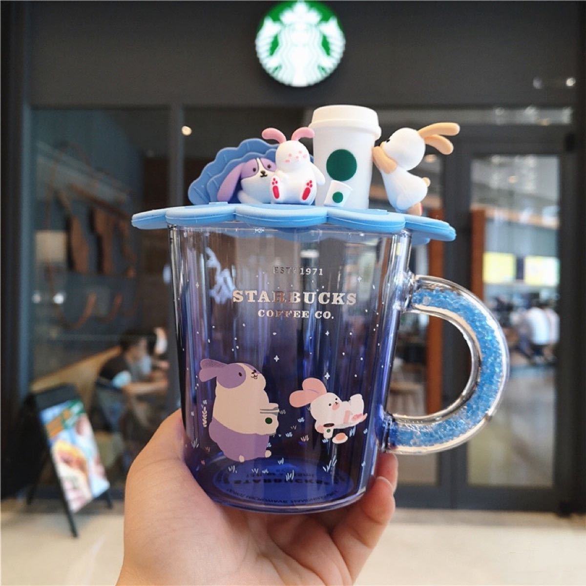 【スターバックス海外限定】日本未発売　マグカップ　グラスカップ　うさぎ　カバー