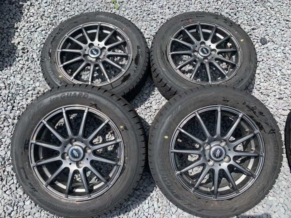 バリ溝 スタッドレス アルミホイール 4本セット ヨコハマ ice GUARD