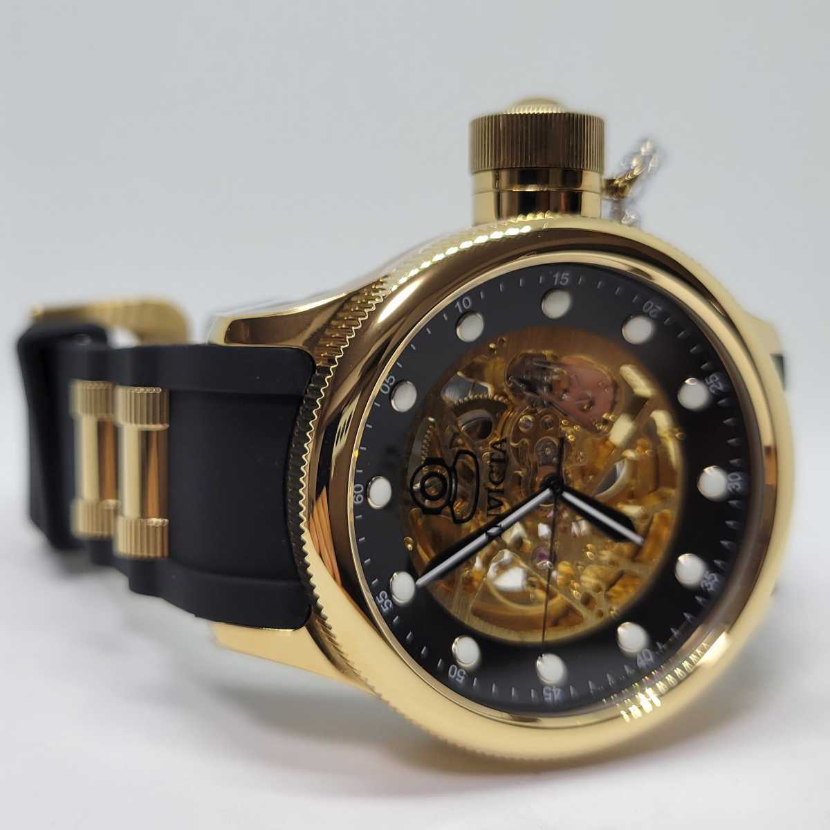 Invicta インビクタ 39165 51.5mm ロシアンダイバー スケルトン オートマチック【今年の夏もゴールド&ブラックのカリスマカラー(^_^)v】