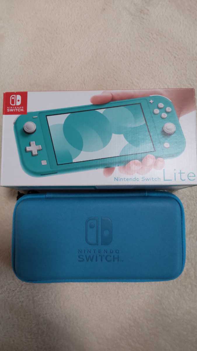 Nintendo Switch Lite　ニンテンドー　スイッチ ライト ターコイズ ブルー 青 純正 キャリングケース(スマートポーチ)(ケース) 付属 任天堂
