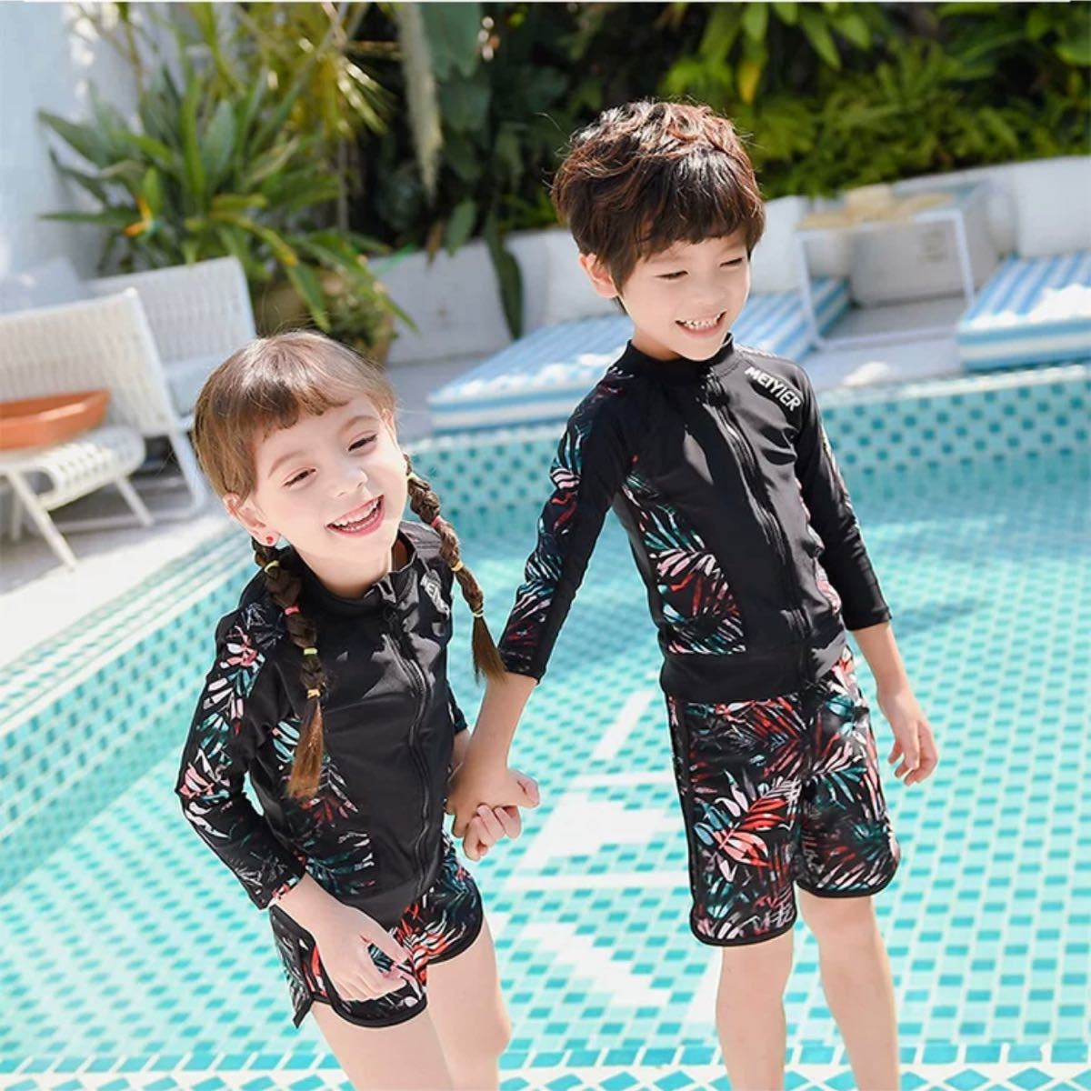 最新の激安 子供 水着 男の子 キッズ ベビー オールインワン 半袖