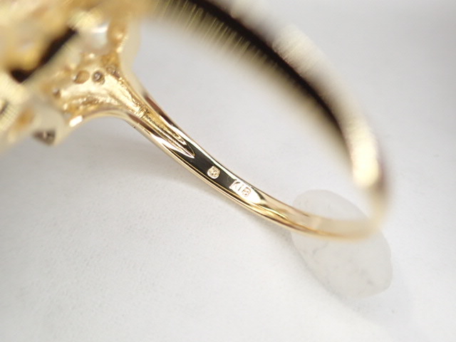 美品 ミキモト K18 真珠 パール約4.1-6.6mm珠 ダイヤ リング 指輪_画像5