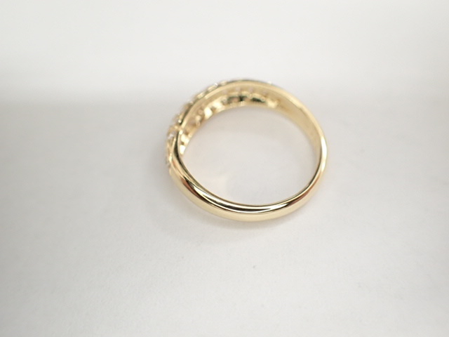 美品 ミキモト K18 ダイヤ計0.34ct デザイン リング 指輪 | www