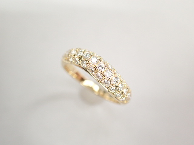 美品 ミキモト K18 ダイヤ計0.34ct デザイン リング 指輪-