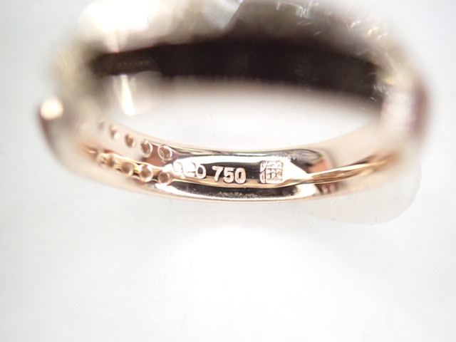 美品 ニワカ 俄 K18PG ピンクゴールド ダイヤ計0.20ct リング 指輪