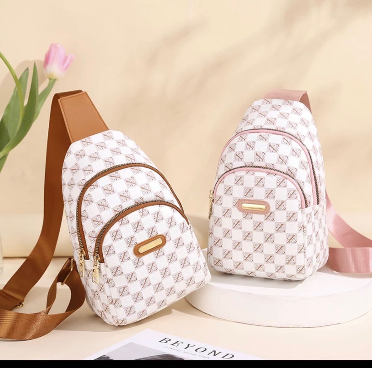 ピンクのバッグ-女性のチェストバッグ,ショルダーストラップ付きの小さな合成皮革の電話バッグ,携帯電話の持ち運びに便利_画像2