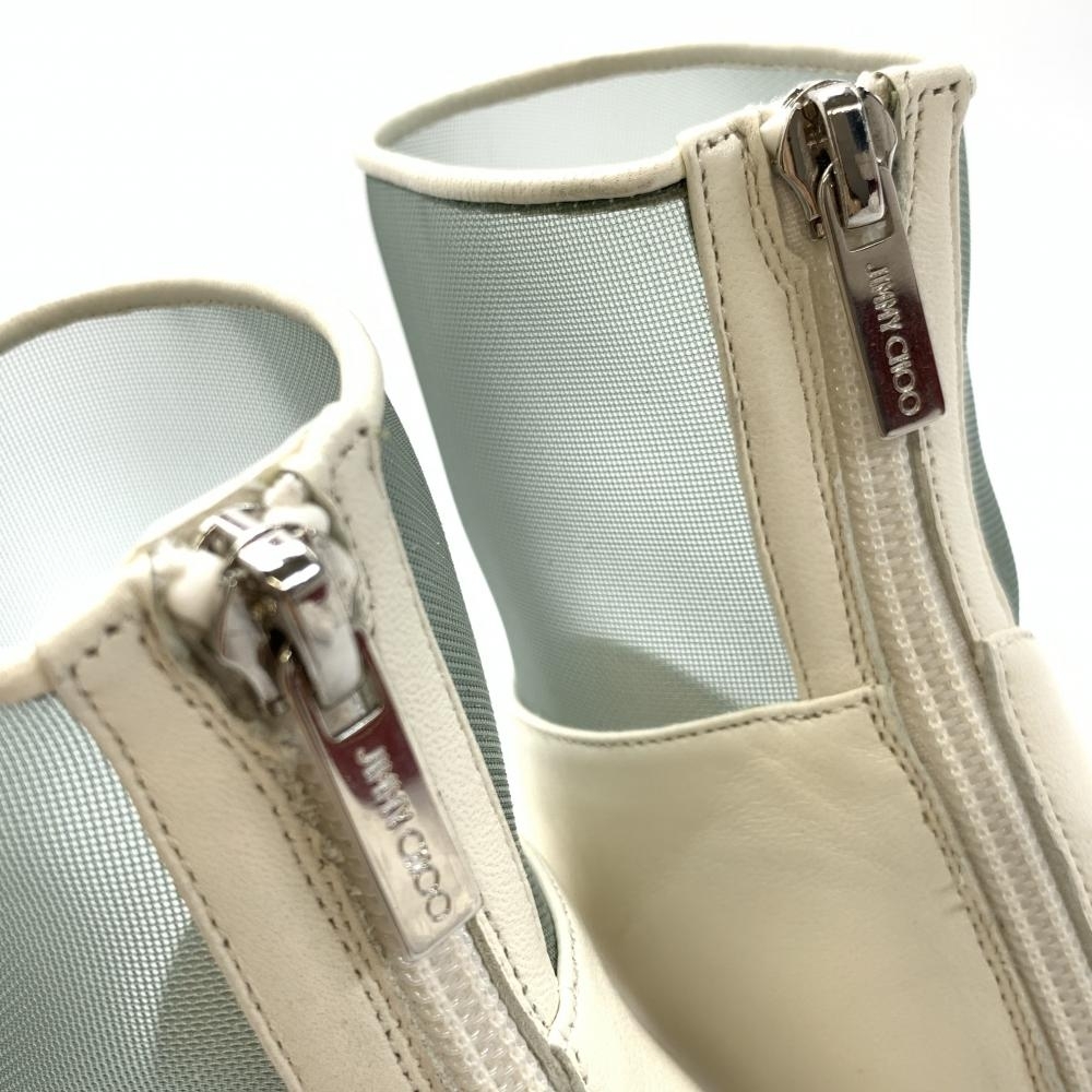 未使用 JimmyChoo ジミーチュウ SIOUX 100 ブーティー メッシュ カーフ