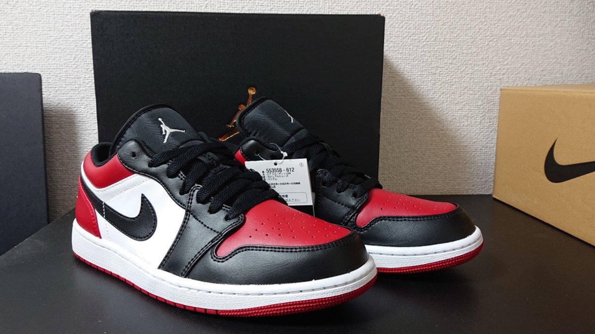 新品・27.0㎝】Nike Air Jordan 1 Low Bred Toe 553558-612 ブレッド