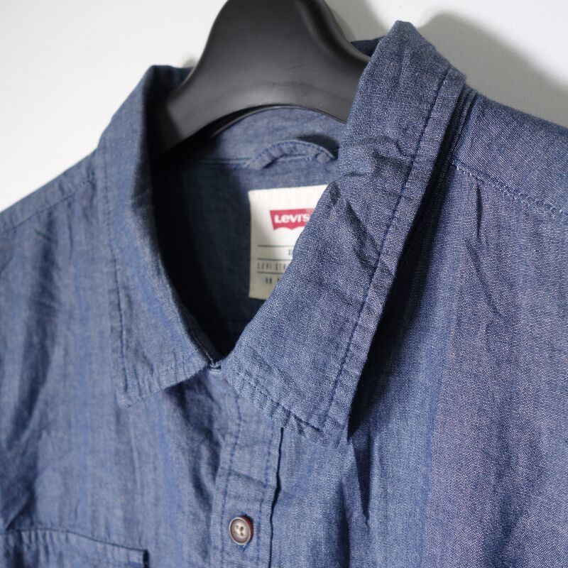 リーバイス Levi's ワークシャツ 半袖 メンズ XL 無地 大きいサイズ 古着 MNO-3-6-0907_画像4