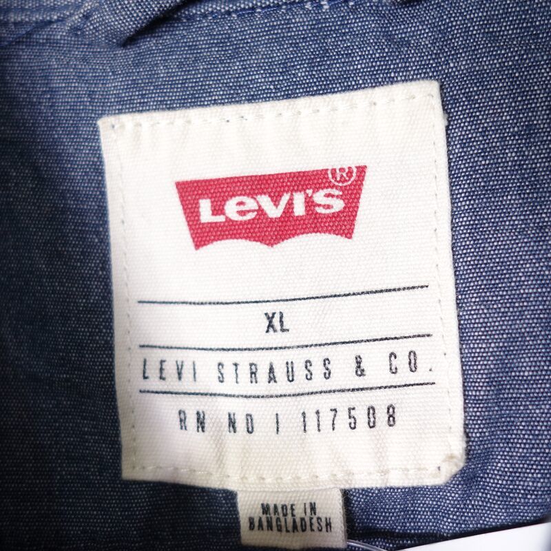 リーバイス Levi's ワークシャツ 半袖 メンズ XL 無地 大きいサイズ 古着 MNO-3-6-0907_画像5
