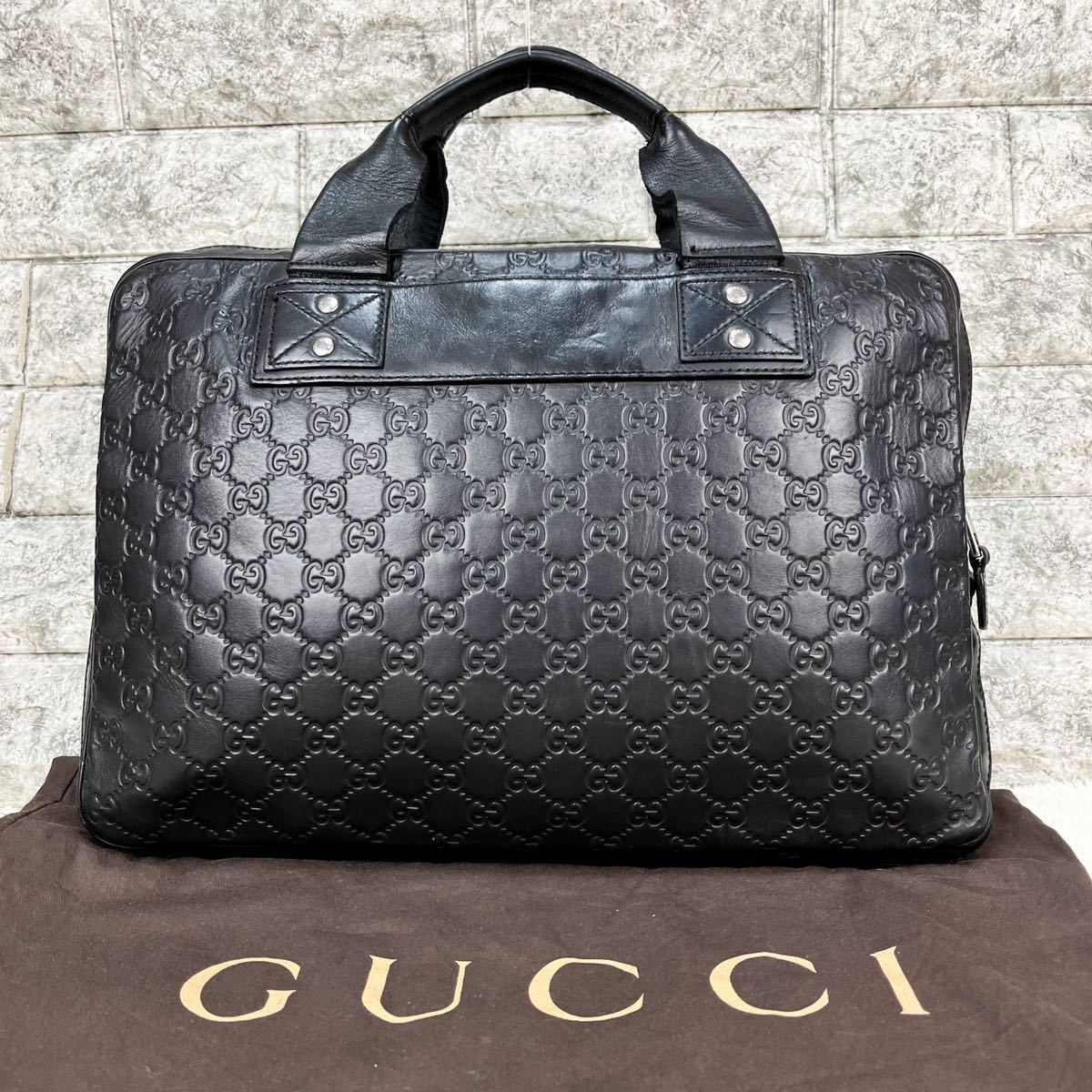 1円～【極美品】GUCCI グッチ ビジネスバッグ ブリーフケース シェリー