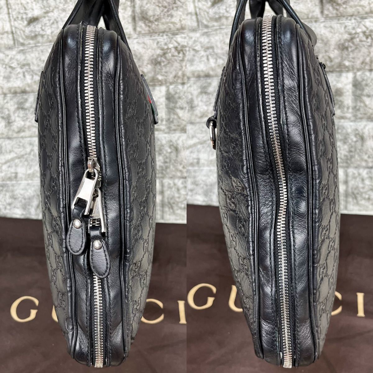 1円~【極美品】GUCCI グッチ ビジネスバッグ ブリーフケース シェリー