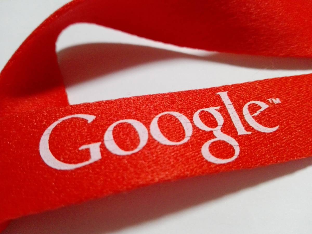 即決 レア グーグル Google ネックストラップ 赤 レッド ネック