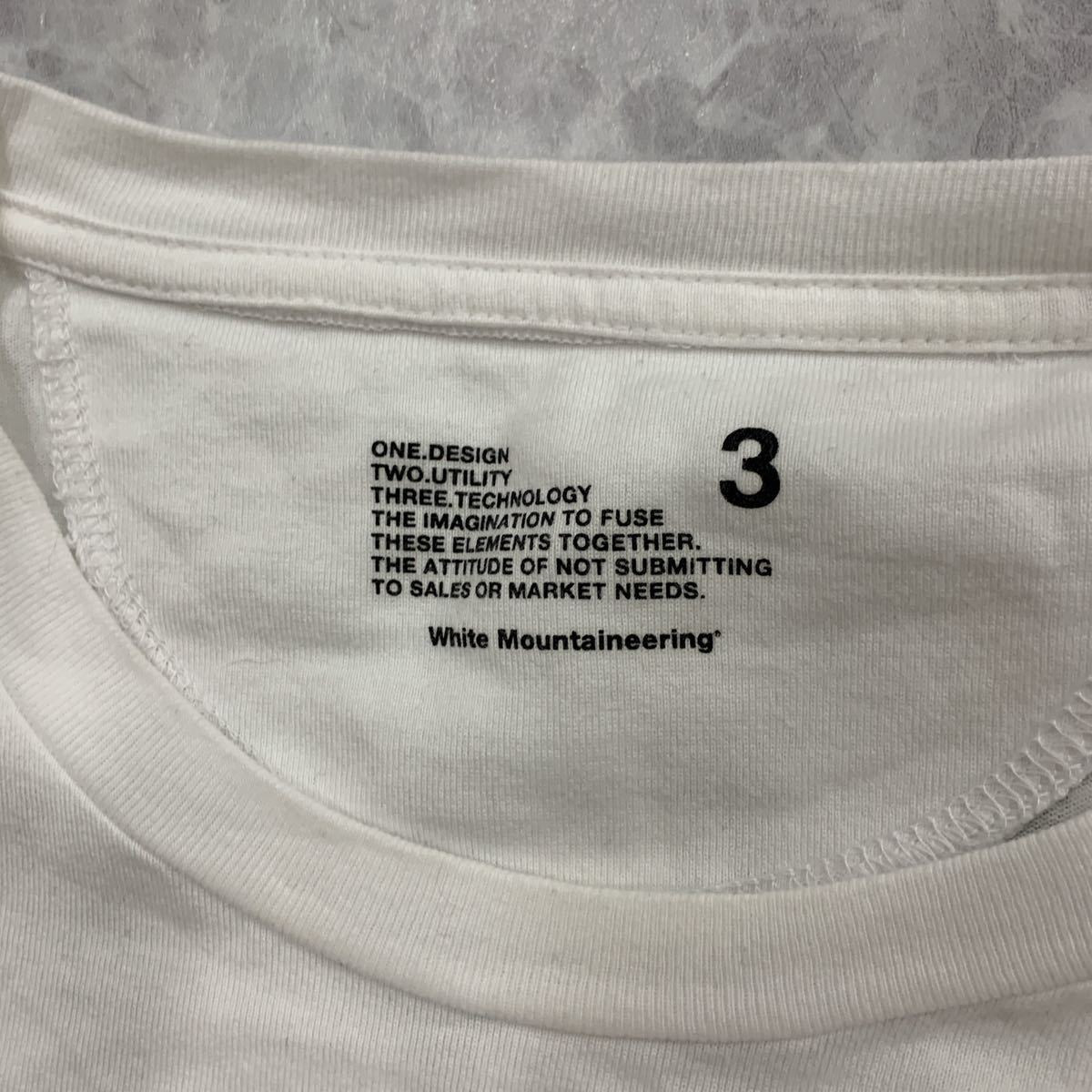 W @ 着心地抜群 'ビッグロゴプリント' White Mountaineering ホワイトマウンテニアリング 半袖 Tシャツ / カットソー 3 紳士服 トップス_画像4