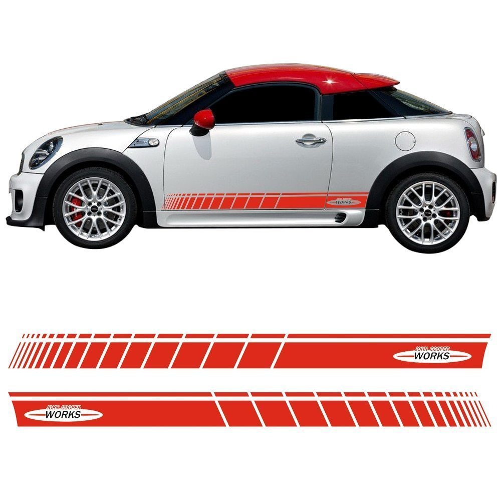 ミニクーパー ステッカー ドアサイド R56 F56 ストライプ スカート デカール ジョンクーパーワークスJCW_画像1