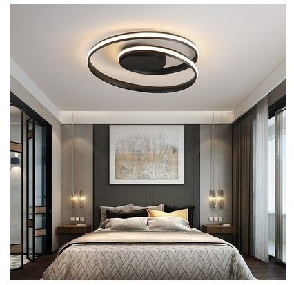 LEDシーリングライト リビングルーム ベッドルーム おしゃれ 洋風デザイン 取り付け簡単 ブラック