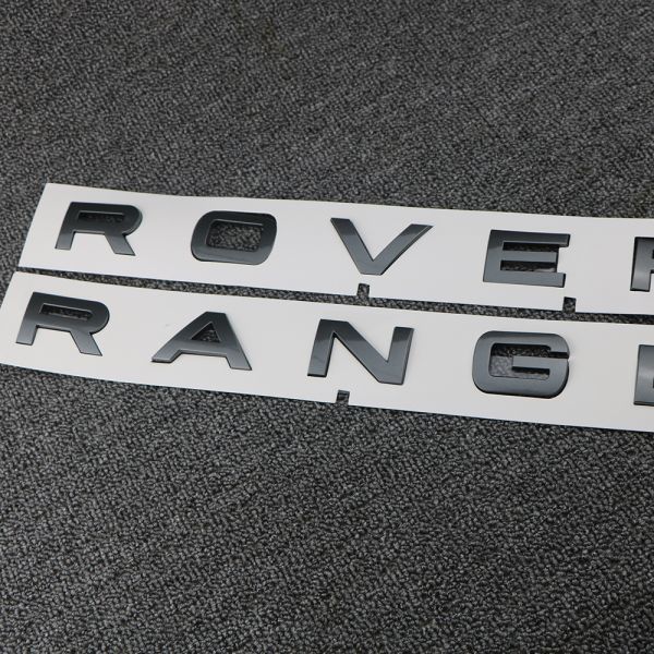 レンジローバー エンブレム 2セット グロスブラック Range Rover Evoque イヴォーク フロント リア ドレス アップカスタム_画像2