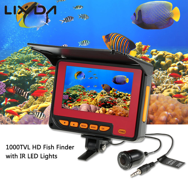 4.3 カラーデジタルLCD 1000TVLフィッシュファインダーHD IRは 釣りカメラモニター水中釣りカメラ20MケーブルLED