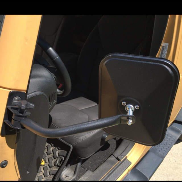 1 pair side view - mirror rectangle for 1997-2018 Jeep Wrangler TJ JK JKU black 