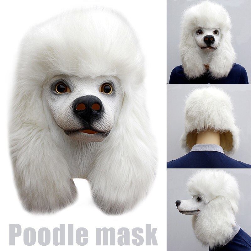  dog mask party to Ipooh poodle surface white comic .... Event sa prize face .. cosplay animal fancy dress ..