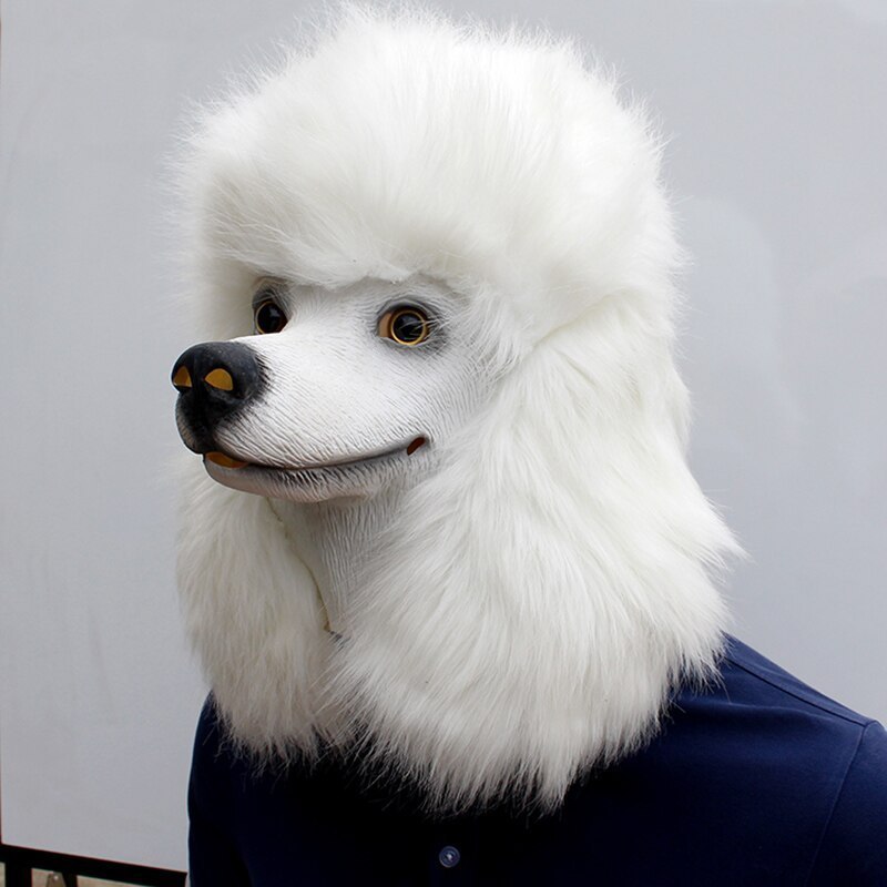  dog mask party to Ipooh poodle surface white comic .... Event sa prize face .. cosplay animal fancy dress ..