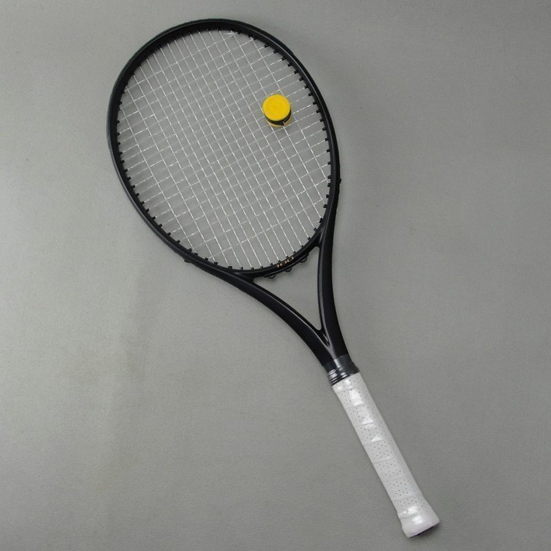 ブラック テニスラケット300g 16x19 100％カーボンブラックテニスラケット（紐付き）グリップサイズL2 L3 L4