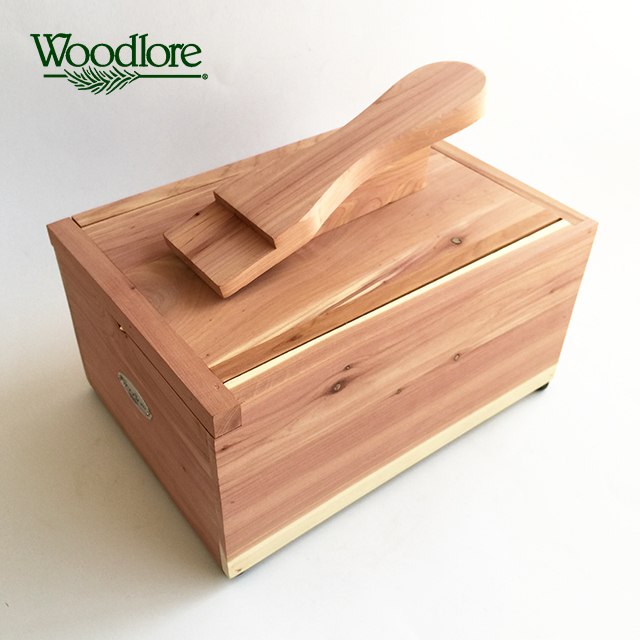 未使用 Woodlore 木製シューケアボックス 靴置き台付き 靴磨き シューケアグッズ収納箱 ウッドロア