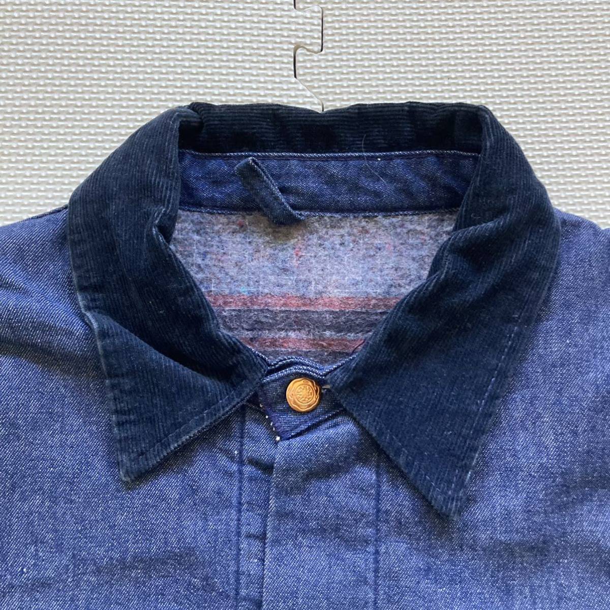 60's VINTAGE BLUE BELL 裏地ブランケット デニム カバーオール ジャケット 42 美品 ほぼデッドストック 60's VINTAGE BLUE BELL 裏地ブランケット デニム カバーオール ジャケット 42 美品 ほぼデッドストック