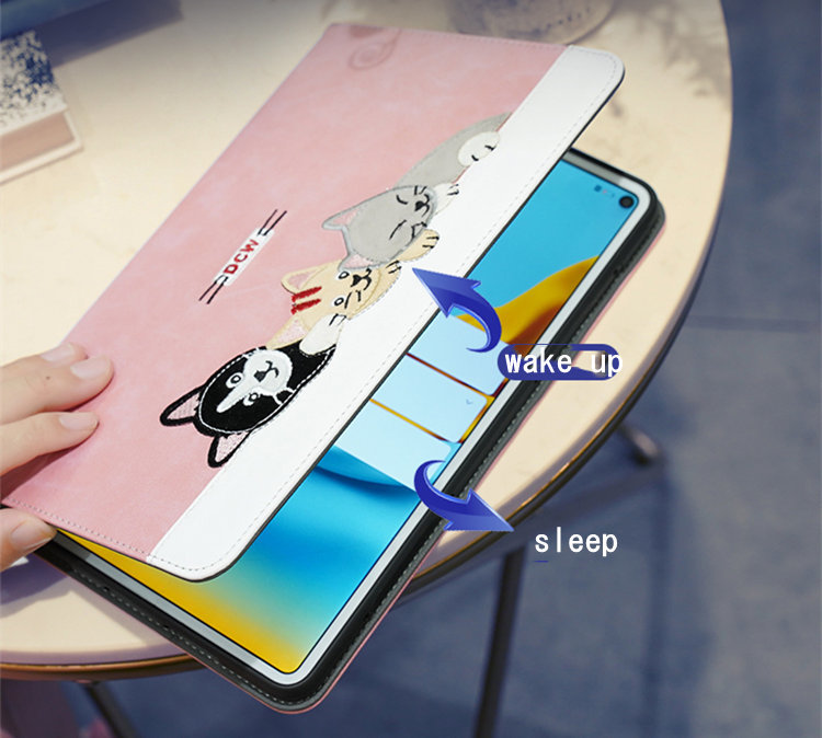 iPad 10.2インチ（第7世代/2019）ケース アイパッド カバー 手帳型 かわいい猫 スタンドタイプ オードスリーブ機能 段階調整 3D 刺繍_画像7
