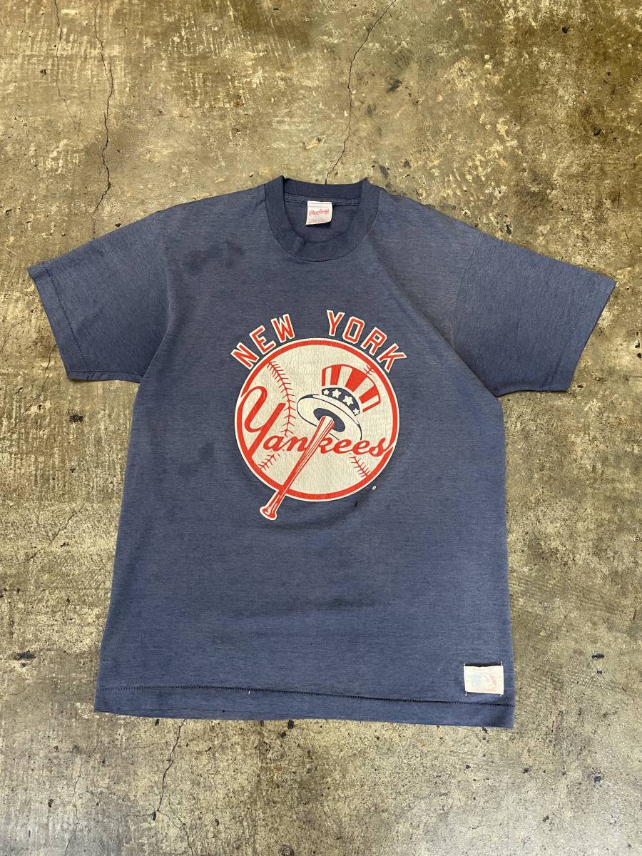 超希少！USA製！80s 90s NEW YORK Yankees ニューヨークヤンキース オフィシャル Raulings ローリングス ベースボール MLB 大きいサイズ(L)