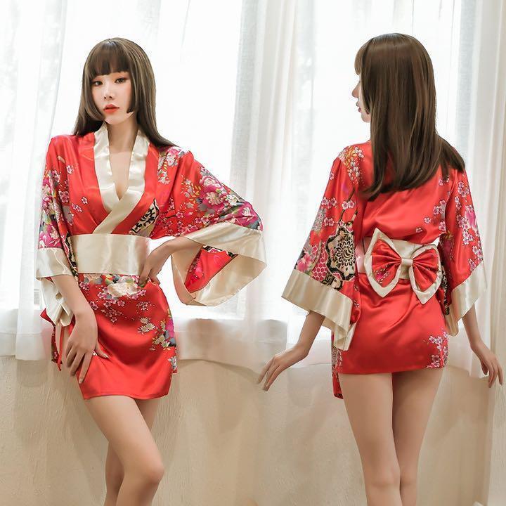 セクシーコスプレ　和服コスプレ衣装セット　豪華　可愛い　エロ衣装一式　着物風　赤