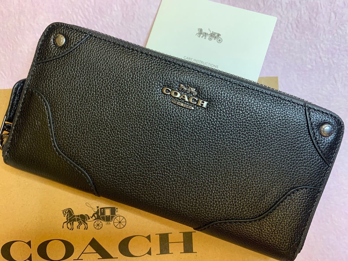 COACHコーチ コーチ 長財布 ブラックレディースメンズ 新品