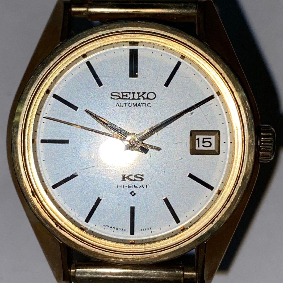 稼動品◆キングセイコー SEIKO◆KS ハイビート 5625-7110 自動巻き オートマチック 腕時計 メンズ ウォッチ ゴールド シルバー文字盤 SS_画像3