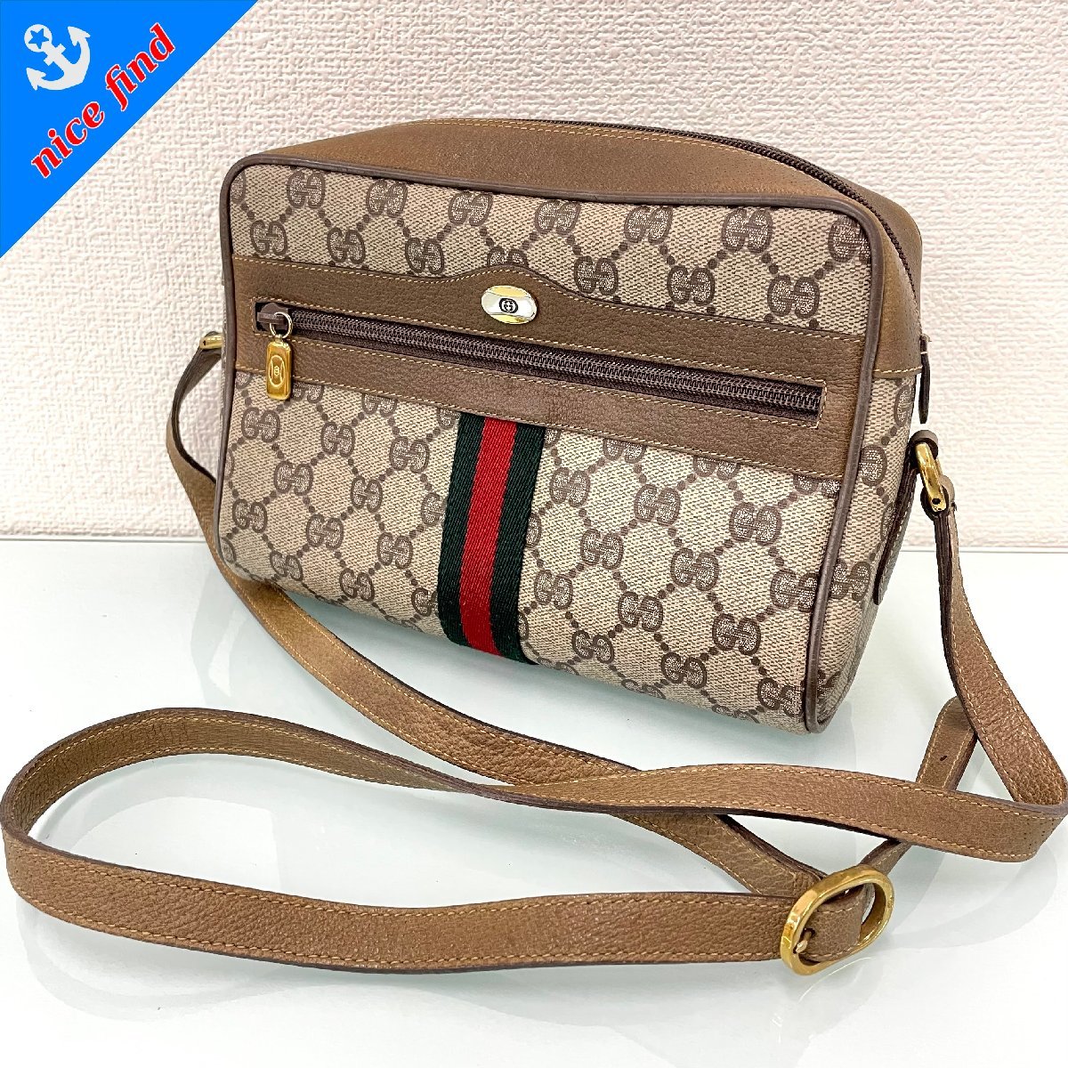 ◇オールドグッチ GUCCI◇シェリーライン GGプラス 98.02.004