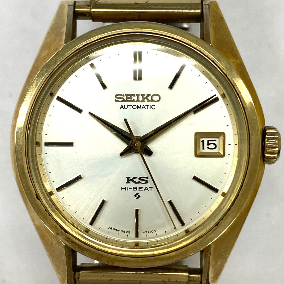 稼動品◆キングセイコー SEIKO◆KS ハイビート 5625-7110 自動巻き オートマチック 腕時計 メンズ ウォッチ ゴールド シルバー文字盤 SS_画像2