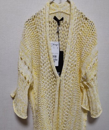 【新品・40・イタリア製】TRICOT CHIC・春夏黄系サマーニット カーディガン_画像7