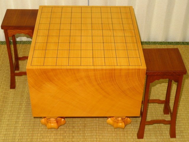 △本榧四方柾目六寸四分将棋盤・盤覆△松浦清治作島桑矢倉駒台 | www